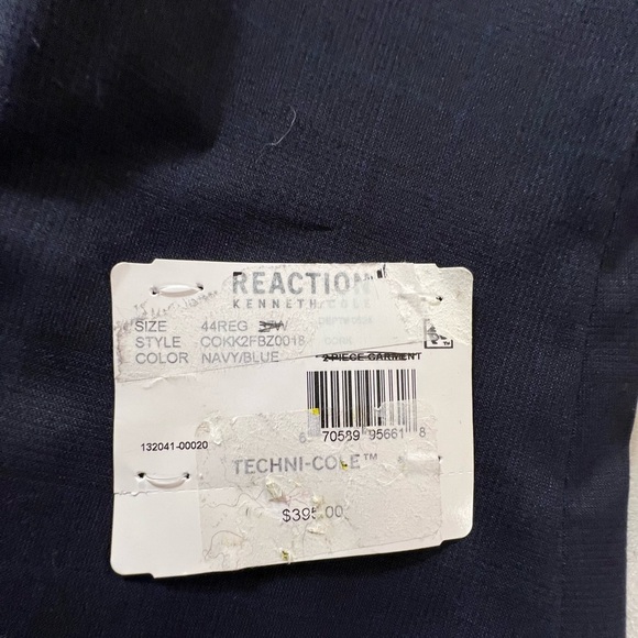 Kenneth Cole REACTION Techni-Cole Stretch Slim Fit Blazer, Navy Blue, 44R, NWT - Picture 5 of 11